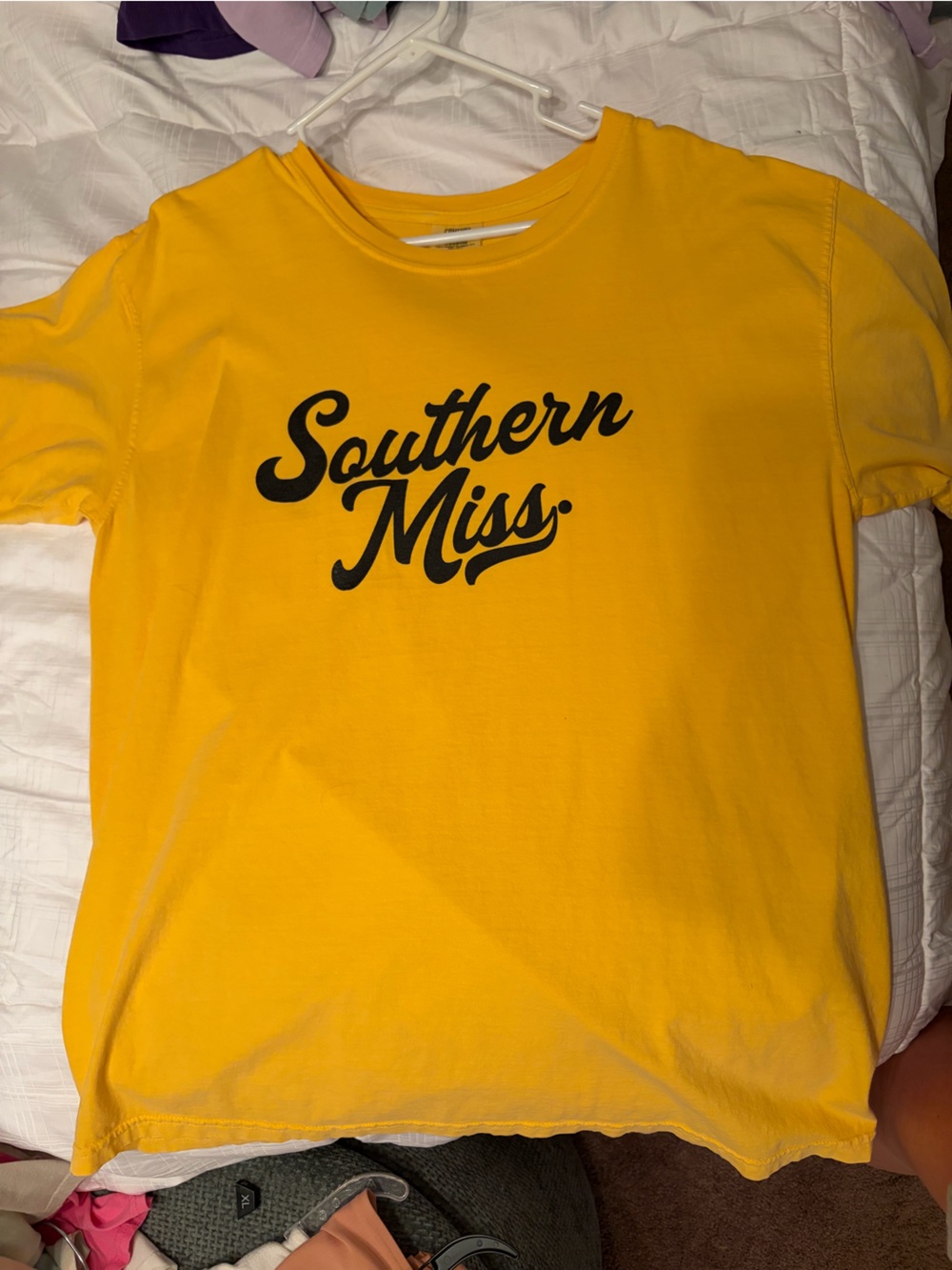 Comfort Colors Yellow Short-Sleeve Tee with Black Script Logo